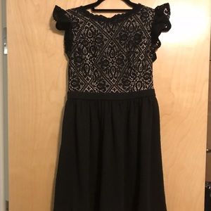 Black dress with lace top